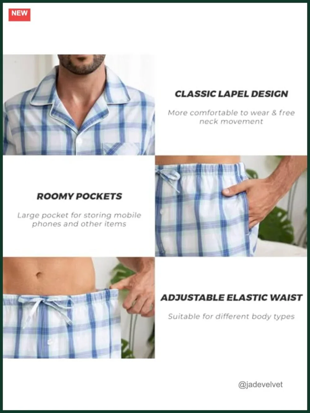 Cotton Button Down Pajama Set with Pockets